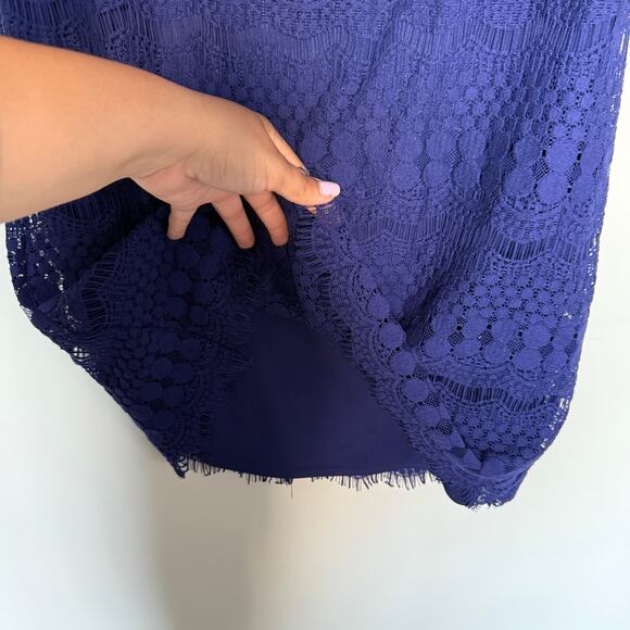 Eliza J Womens Dress 6 Royal Blue 3/4 Sleeve Lined Sheath Lace Midi Event Party - Picture 4 of 6